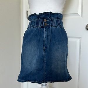 Paper Bag Waist Stretch Denim Skirt Size Medium